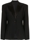 WRIGHT LE CHAPELAIN silk lapel single breasted wool jacket