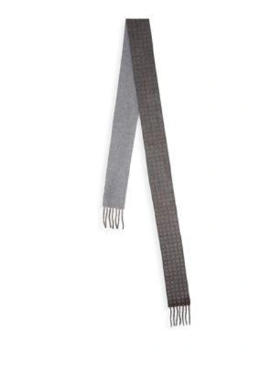 Valentino Skinny Cashmere Print Scarf In Forest