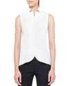 AKRIS NOTCHED STAND-COLLAR SLEEVELESS BUTTON-FRONT BLOUSE,PROD138850008