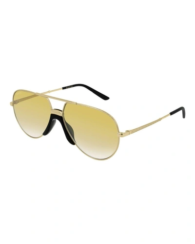 Gucci Men's Aviator Gold-lens Sunglasses
