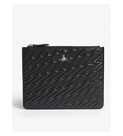 Vivienne Westwood Coventry Quilted Leather Pouch In Black