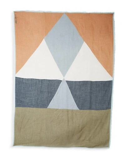 Valentino Marine Geometric Print Scarf In London Sky