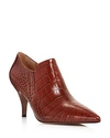 Tory Burch Women's Georgina Pointed Toe Leather High-heel Booties In Perfect Brown