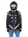 Undercover Hooded Nylon Down Jacket W/ Led Light In Black