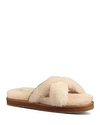 Ugg Abela Shearling & Suede Slipper In Natural