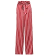 ASCENO STRIPED WIDE-LEG SILK PAJAMA trousers,P00326949