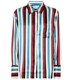 ASCENO STRIPED SILK PAJAMA SHIRT,P00326950