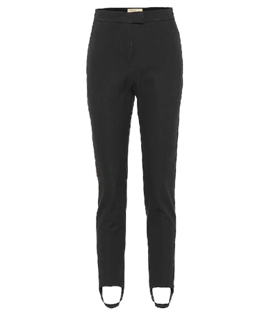 Burberry Cotton-blend Twill Slim-leg Stirrup Trousers In Black