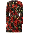 DOLCE & GABBANA Floral-printed velvet minidress,P00330258