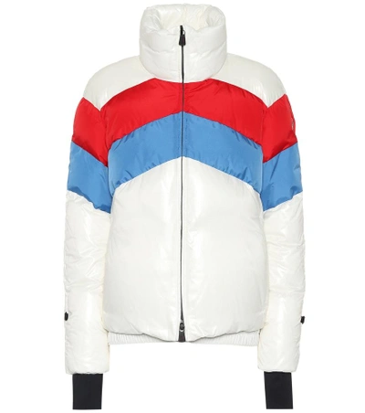 Moncler Lamar Striped Padded Jacket In White
