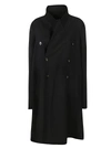 RICK OWENS DOUBLE BREASTED LONG COAT,10691400