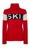 Perfect Moment Schild Intarsia Merino Wool Sweater In Red