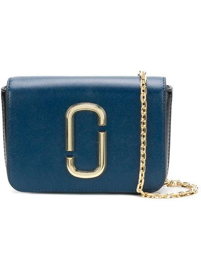 Marc Jacobs The Logo Strap Hip Shot In Blue