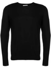 LANEUS LANEUS FINE KNIT FITTED SWEATER - BLACK