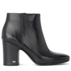 MICHAEL KORS ELAINE BLACK LEATHER ANKLE BOOTS BLOCK HEEL AND METAL ZIP ON THE INTERNAL SIDE.,10691973