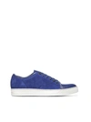 Lanvin Suede & Leather Low-top Sneakers In Bluette