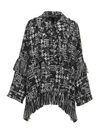 DOLCE & GABBANA FLARED FRINGED CAPE,10691853