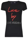 LOVE MOSCHINO LOGO PATCH T-SHIRT,10691875