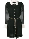 EDWARD ACHOUR PARIS EDWARD ACHOUR PARIS CHAIN BELTED SHIRT DRESS - BLACK