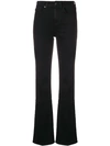 7 For All Mankind Illusion Bootcut Cropped Jeans In Black