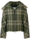 JW ANDERSON JW ANDERSON CHECKERED PADDED JACKET - GREEN