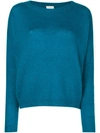 ALYSI ALYSI LONG-SLEEVE FITTED SWEATER - BLUE