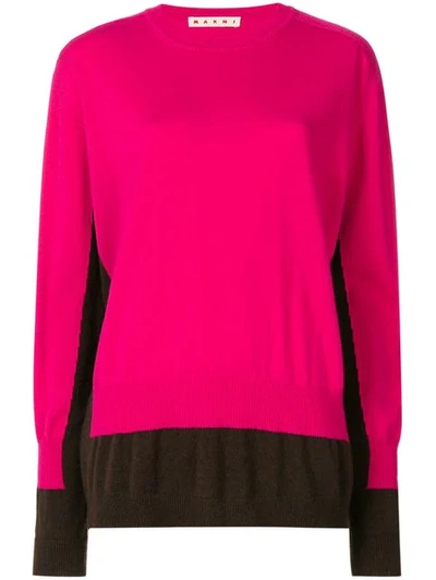 Marni Colour-block Fitted Jumper In Pink