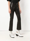 Frame Crop Mini Boot Lamb Leather Pants In Black