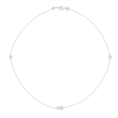 Lily & Roo Sterling Silver Six Pearl Choker Necklace