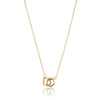 Lily & Roo Solid Gold Interlinking Two Ring Necklace