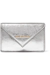 BALENCIAGA Papier mini printed metallic textured-leather wallet