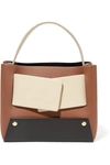 YUZEFI DINKY SMALL COLOR-BLOCK TEXTURED-LEATHER TOTE