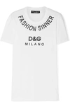 DOLCE & GABBANA PRINTED COTTON-JERSEY T-SHIRT