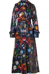 GUCCI OVERSIZED FLORAL-PRINT COATED-COTTON DRILL TRENCH COAT