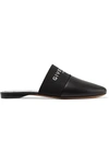 Givenchy Bedford Logo-print Leather Slippers In Black