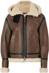 CHLOÉ SHEARLING-LINED TEXTURED-LEATHER JACKET