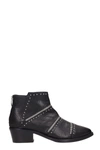 JANET & JANET ZIPPED BLACK LEATHER ANKLE BOOTS,10692268