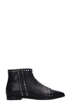JANET & JANET BLACK LEATHER ANKLE BOOTS,10692269