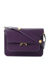 Marni Trunk Leather Shoulder Bag In Purple