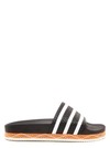 Adidas Originals Adilette New Bold Striped Rubber Slides In Black