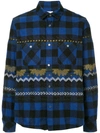 SACAI EMBROIDERED PLAID SHIRT