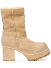 R13 R13 SHEARLING LINED BOOTS - BROWN