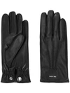 PRADA PRADA LEATHER GLOVES - BLACK