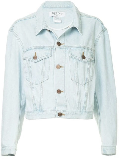 We11 Done Buttoned Denim Jacket In Blue