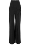 ROLAND MOURET ROLAND MOURET WOMAN COVENEY LAYERED STRETCH-CREPE FLARED PANTS BLACK,3074457345618811779