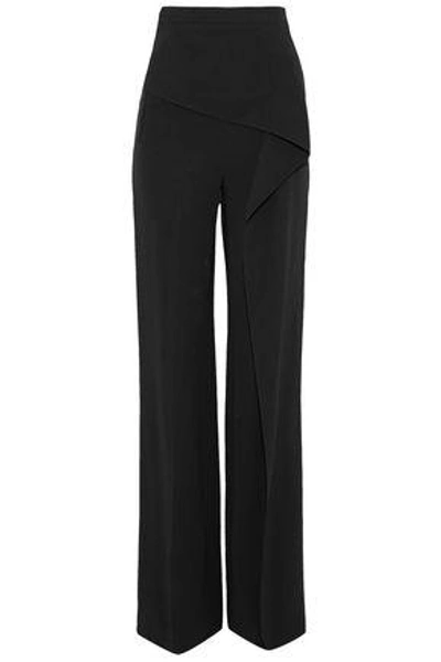 Roland Mouret Woman Coveney Layered Stretch-crepe Flared Trousers Black