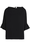 SEE BY CHLOÉ SEE BY CHLOÉ WOMAN BOW-DETAILED CREPE TOP BLACK,3074457345619055932