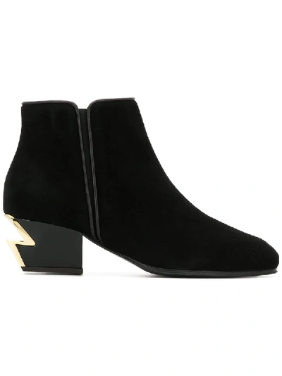 Giuseppe Zanotti Lightning Heel Ankle Boots In Black