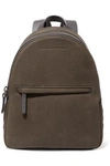 BRUNELLO CUCINELLI BRUNELLO CUCINELLI WOMAN LEATHER-TRIMMED BEAD-EMBELLISHED SUEDE BACKPACK ARMY GREEN,3074457345619012111