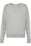 IRO IRO WOMAN NAKINA LACE-UP COTTON SWEATSHIRT STONE,3074457345619230694